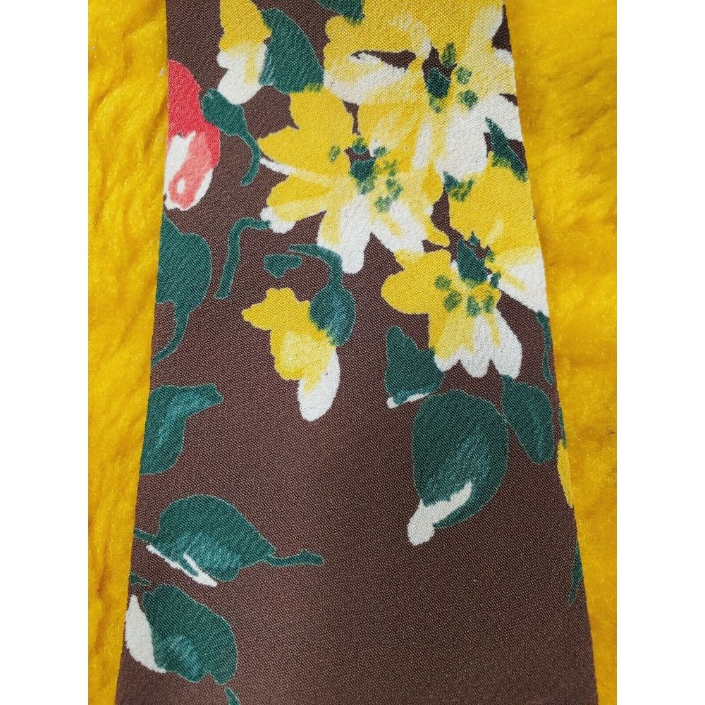 1940s VINTAGE BOND FLORAL BROWN TIE ~ BOLD SWING BIG BAND SPACE AGE JAZZ ~ 47"
